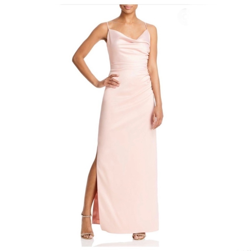 Laundry By Shelli Segal Ruched Satin Gown
